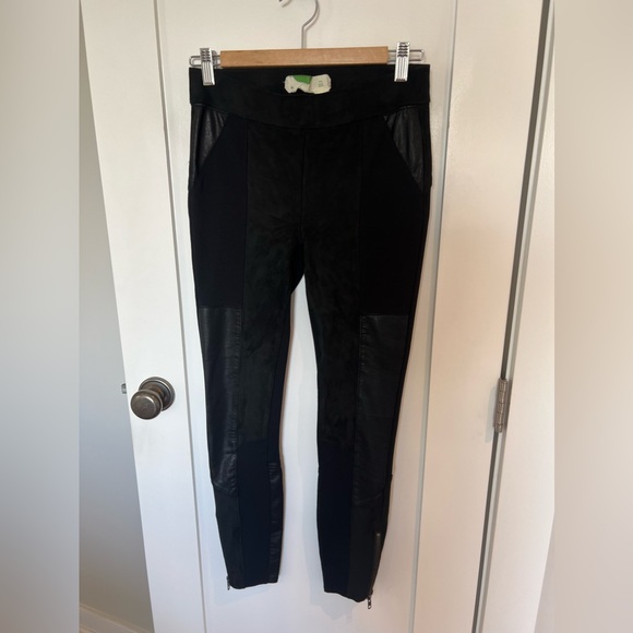 Anthropologie Suede and Faux Leather Leggings Size 25 - Picture 1 of 4